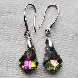Sparkly Multi-Color Crystal Chandelier Drop Earrings